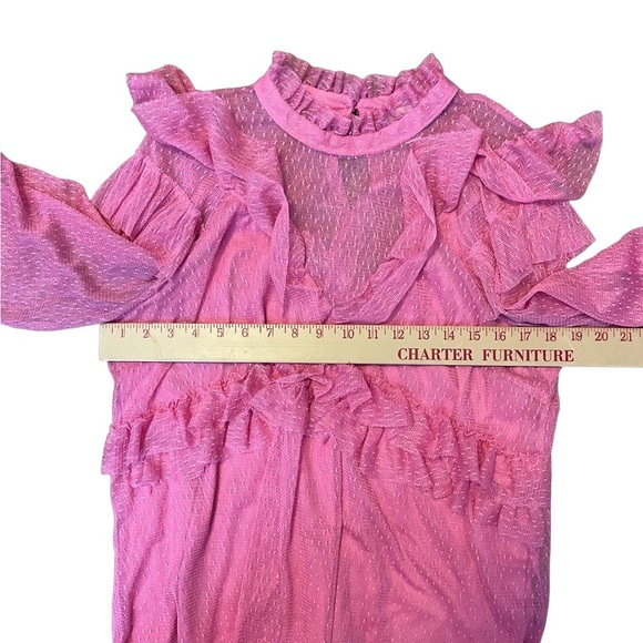 River Island pink lace and ruffles and tiered whimsical maternity top size 14 - Picture 7 of 10